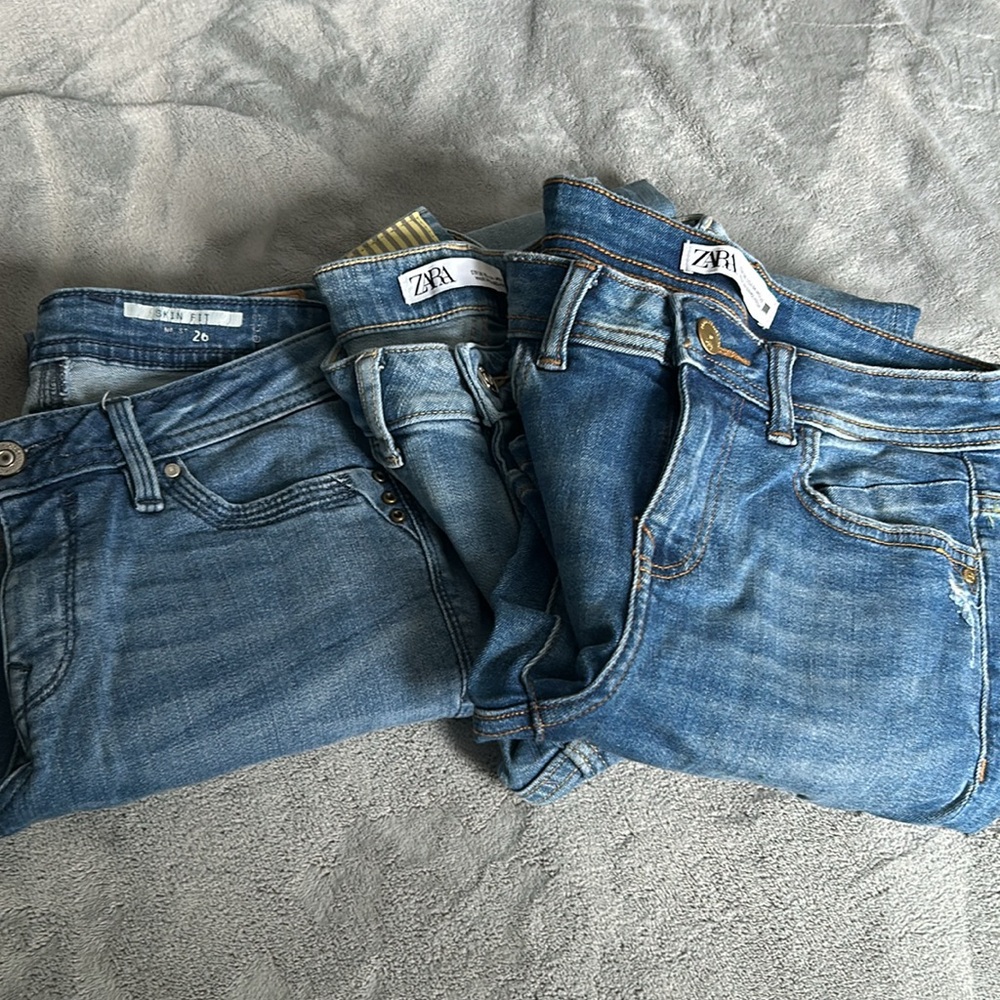 Three Pcs  Zara jeans in excellent condition ( slightly used )